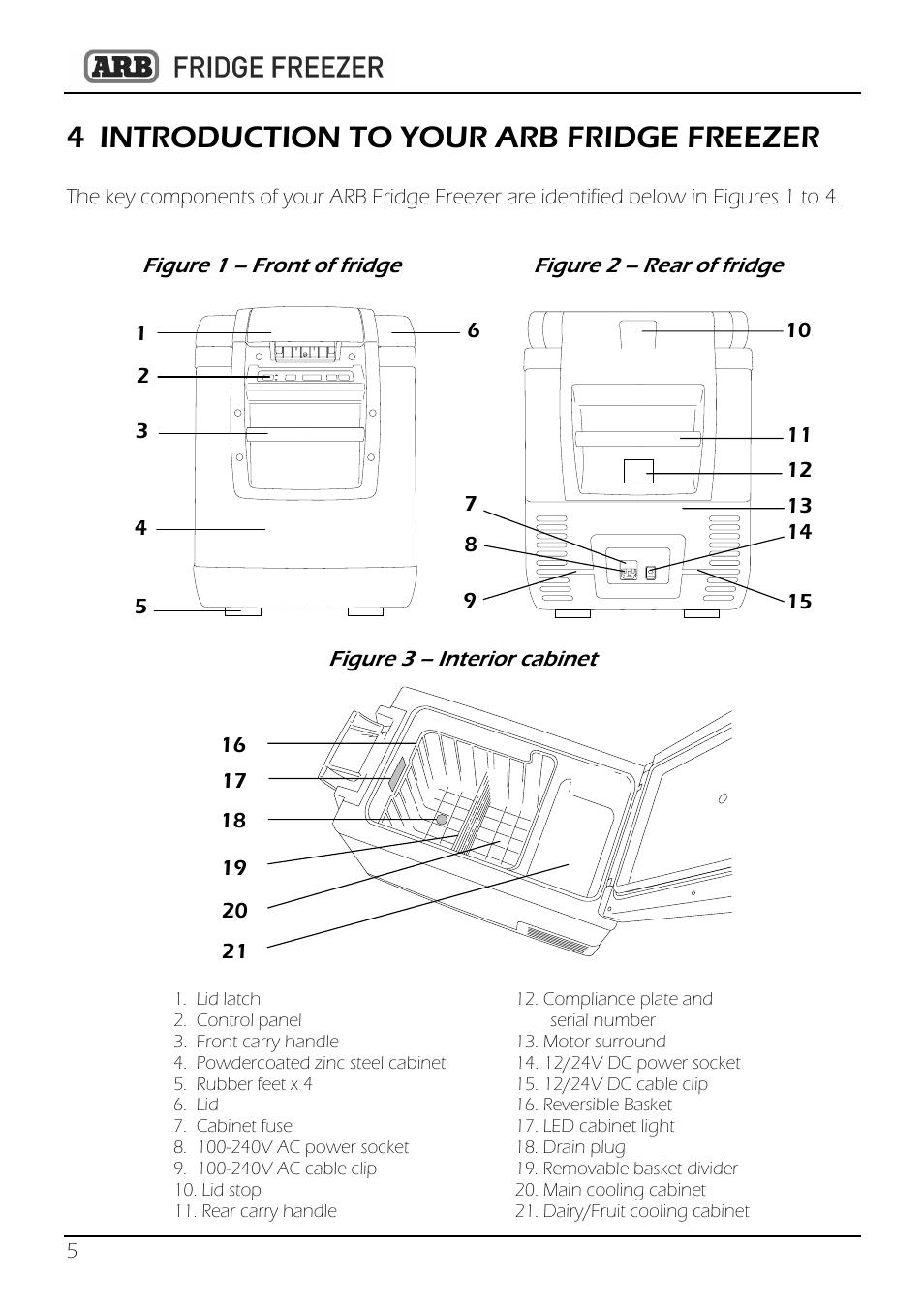 4 introduction to your arb fridge freezer | ARB 82QT-10800782 User Manual | Page 6 / 28