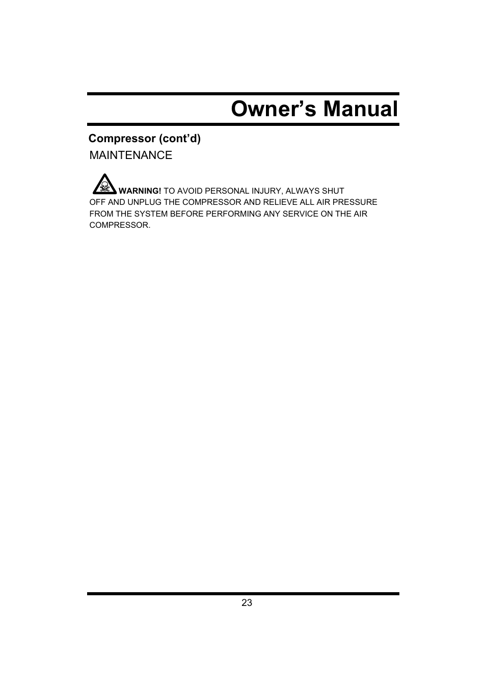 Owner’s manual | Steele Products SP-CE043 User Manual | Page 23 / 31