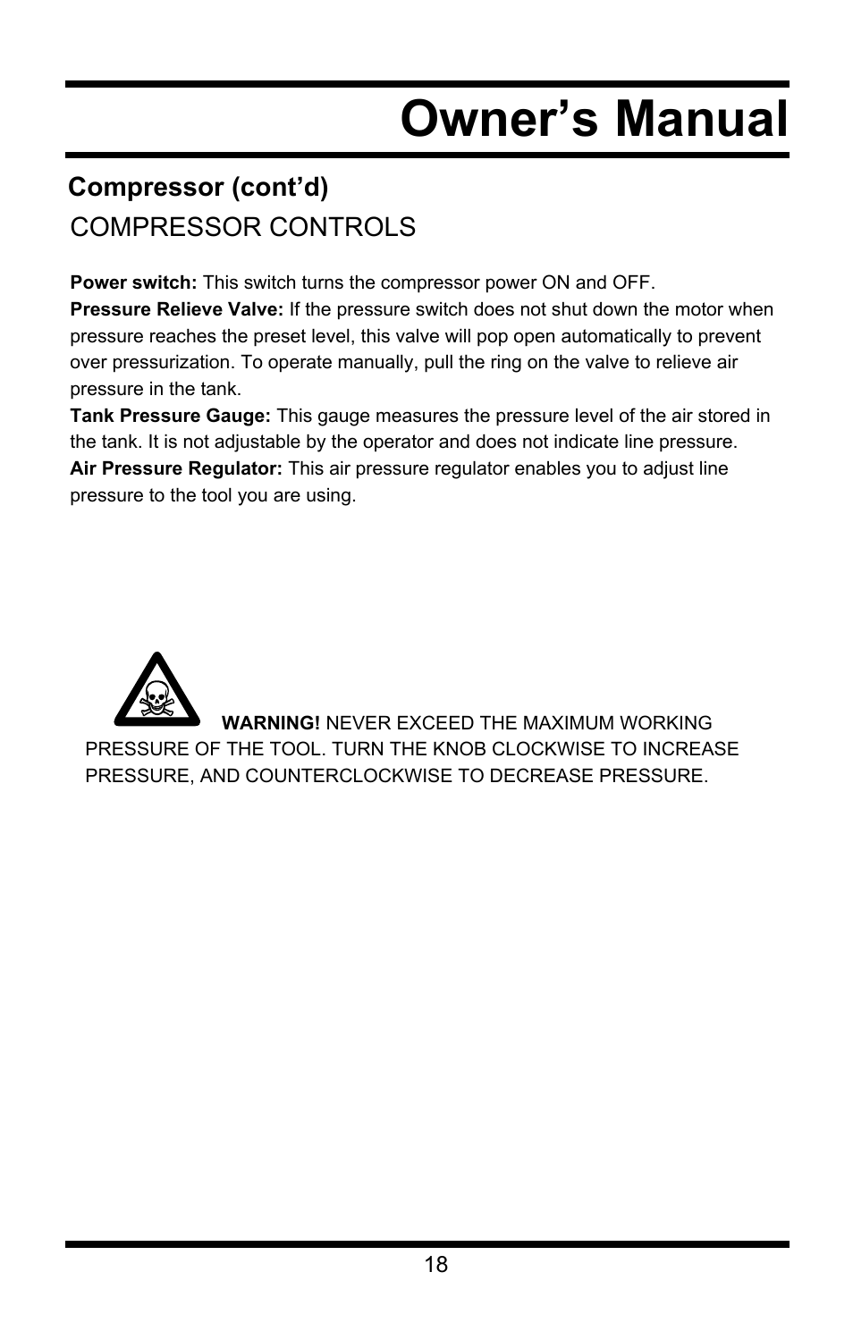 Owner’s manual | Steele Products SP-CE155QT User Manual | Page 18 / 31