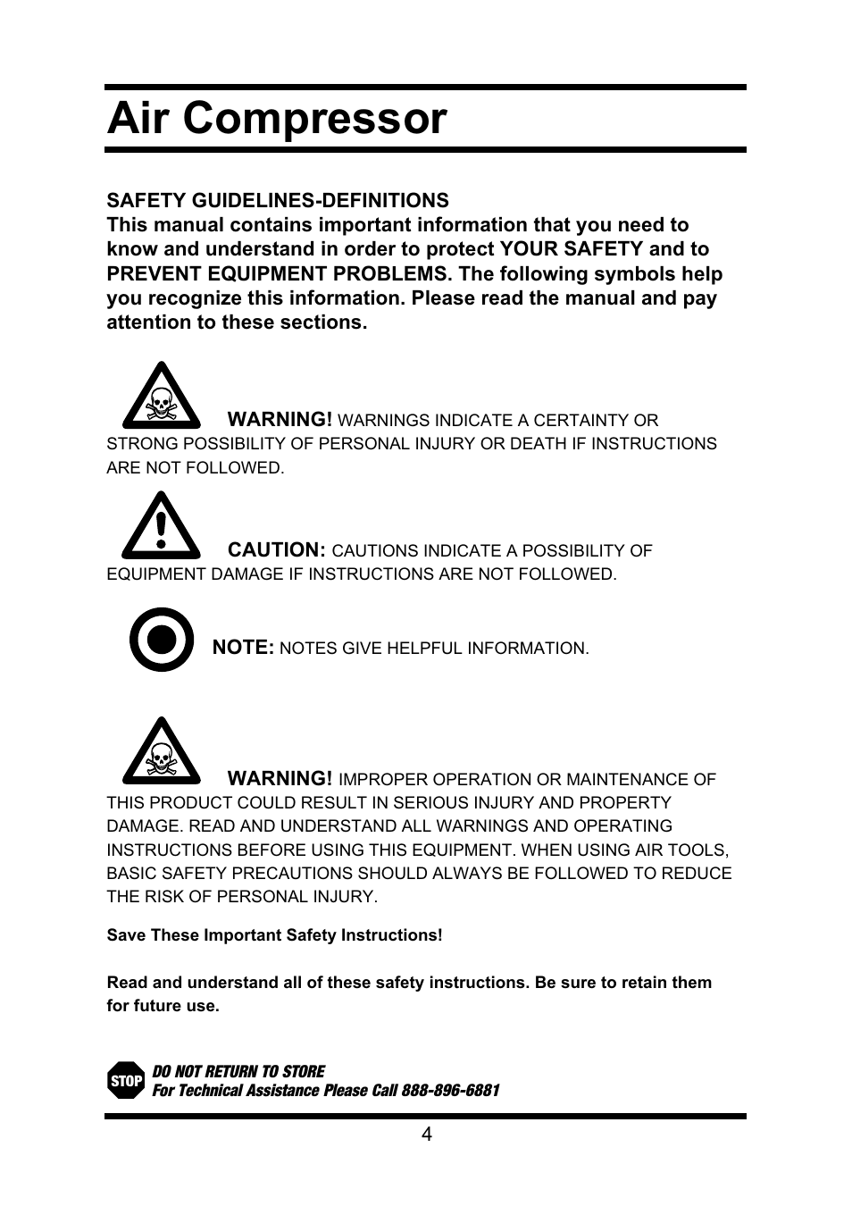 Air compressor | Steele Products SP-CE355TM User Manual | Page 4 / 32