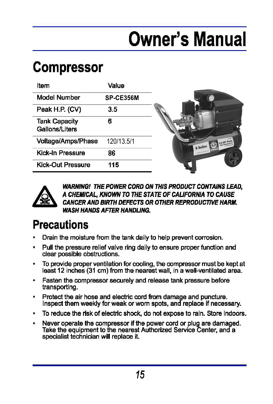 Steele Products SP-CE356M User Manual | Page 15 / 33