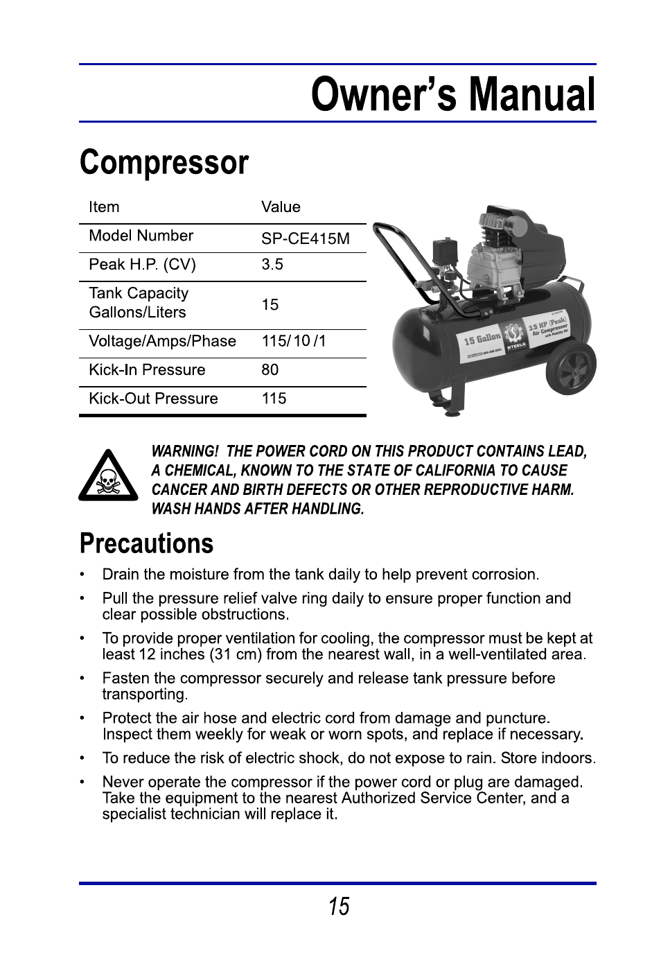 Steele Products SP-CE415M User Manual | Page 15 / 33