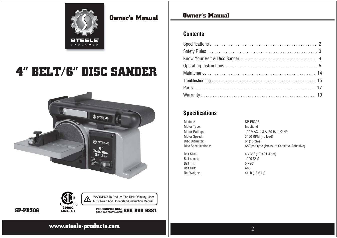 Steele Products SP-PB306 User Manual | 10 pages