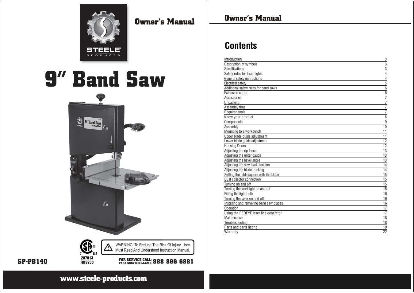 Steele Products SP-PB140 User Manual | 12 pages