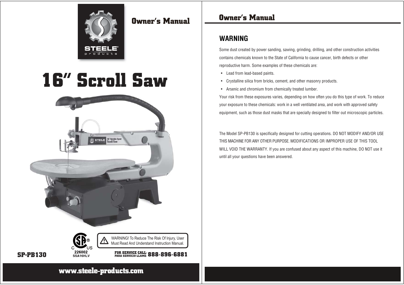 Steele Products SP-PB130 User Manual | 13 pages