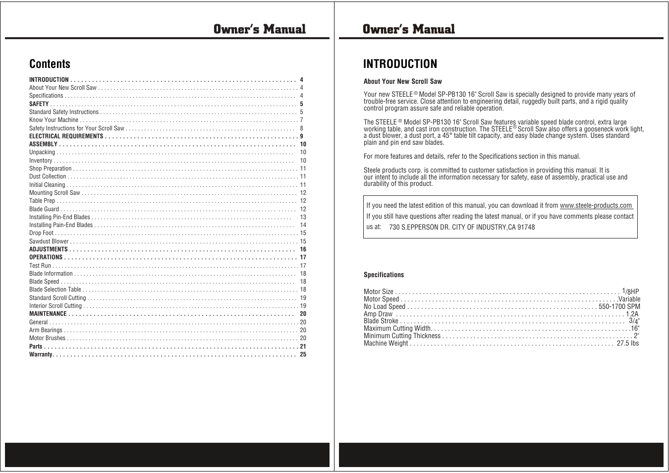 Steele Products SP-PB130 User Manual | Page 2 / 13