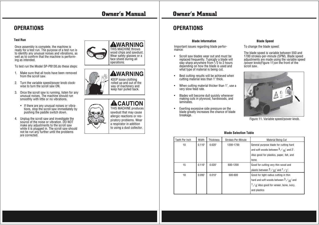 Operations | Steele Products SP-PB130 User Manual | Page 9 / 13