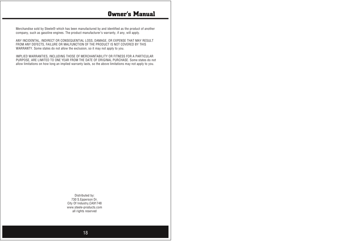 Steele Products SP-PB125 User Manual | Page 10 / 10