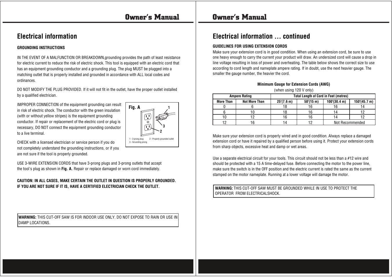 Electrical information, Electrical information ... continued | Steele Products SP-PB125 User Manual | Page 4 / 10