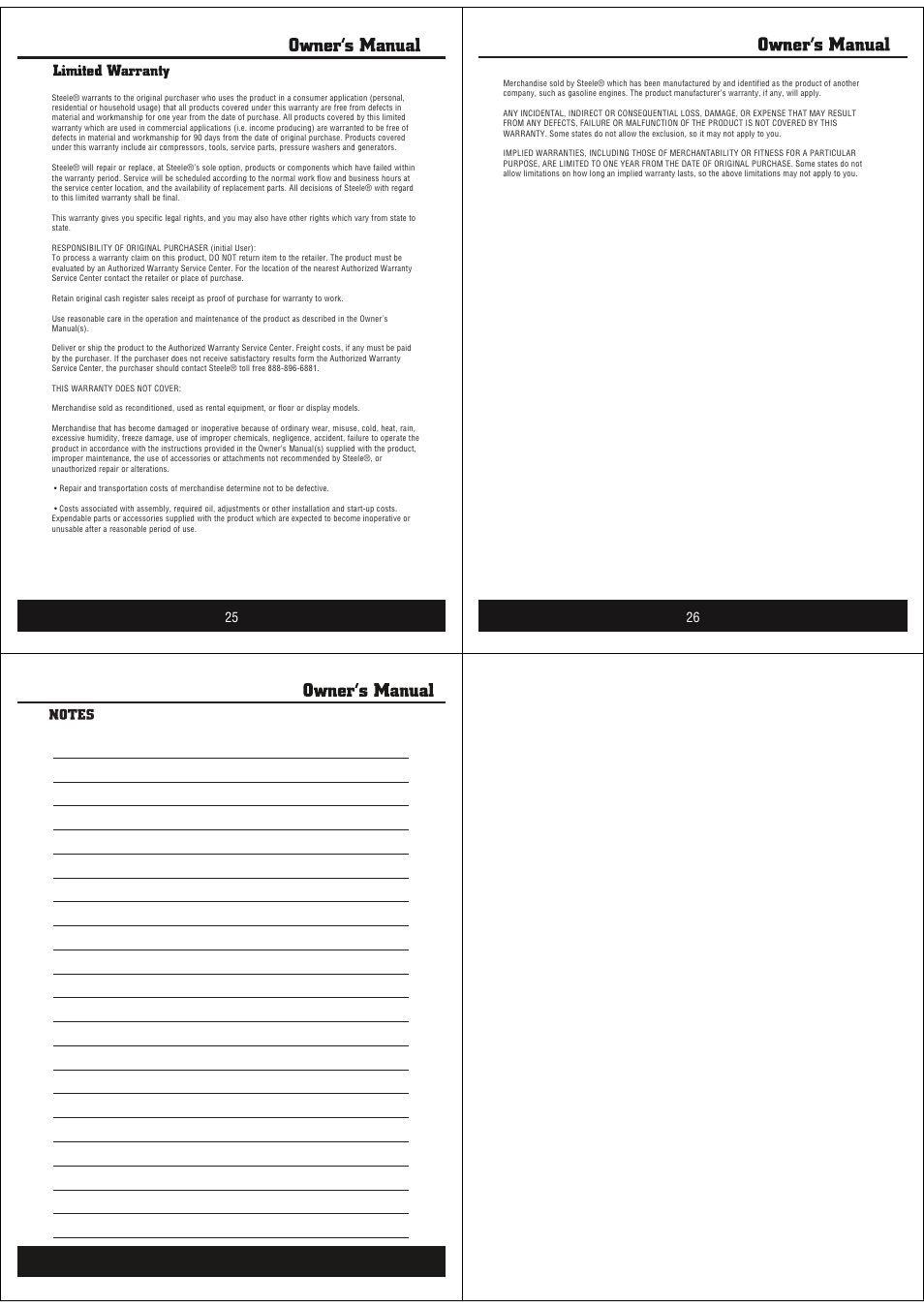 Steele Products SP-PB113 User Manual | Page 7 / 7
