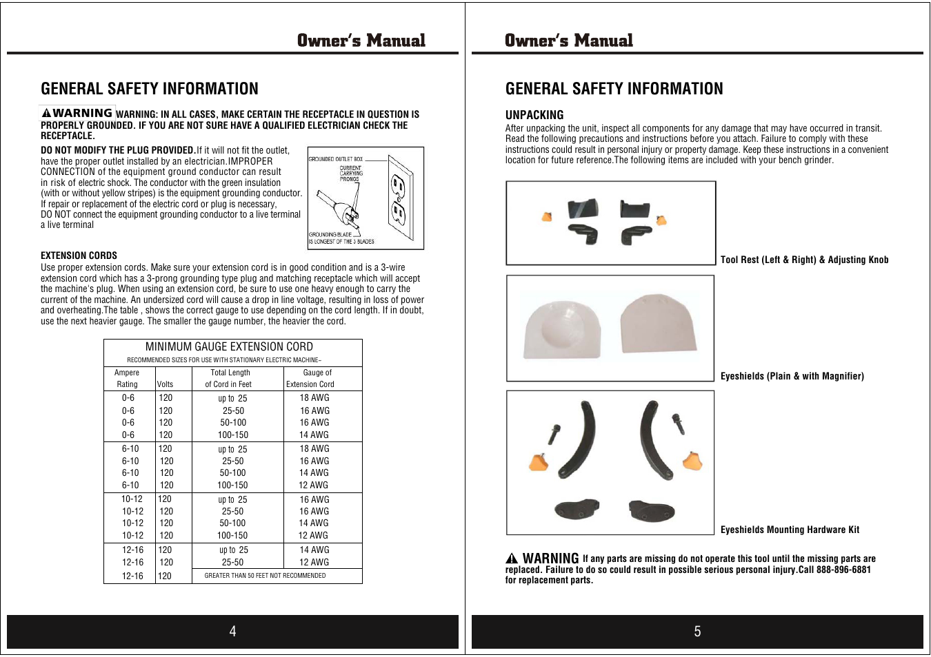 General safety information, Warning | Steele Products SP-PB008 User Manual | Page 3 / 8