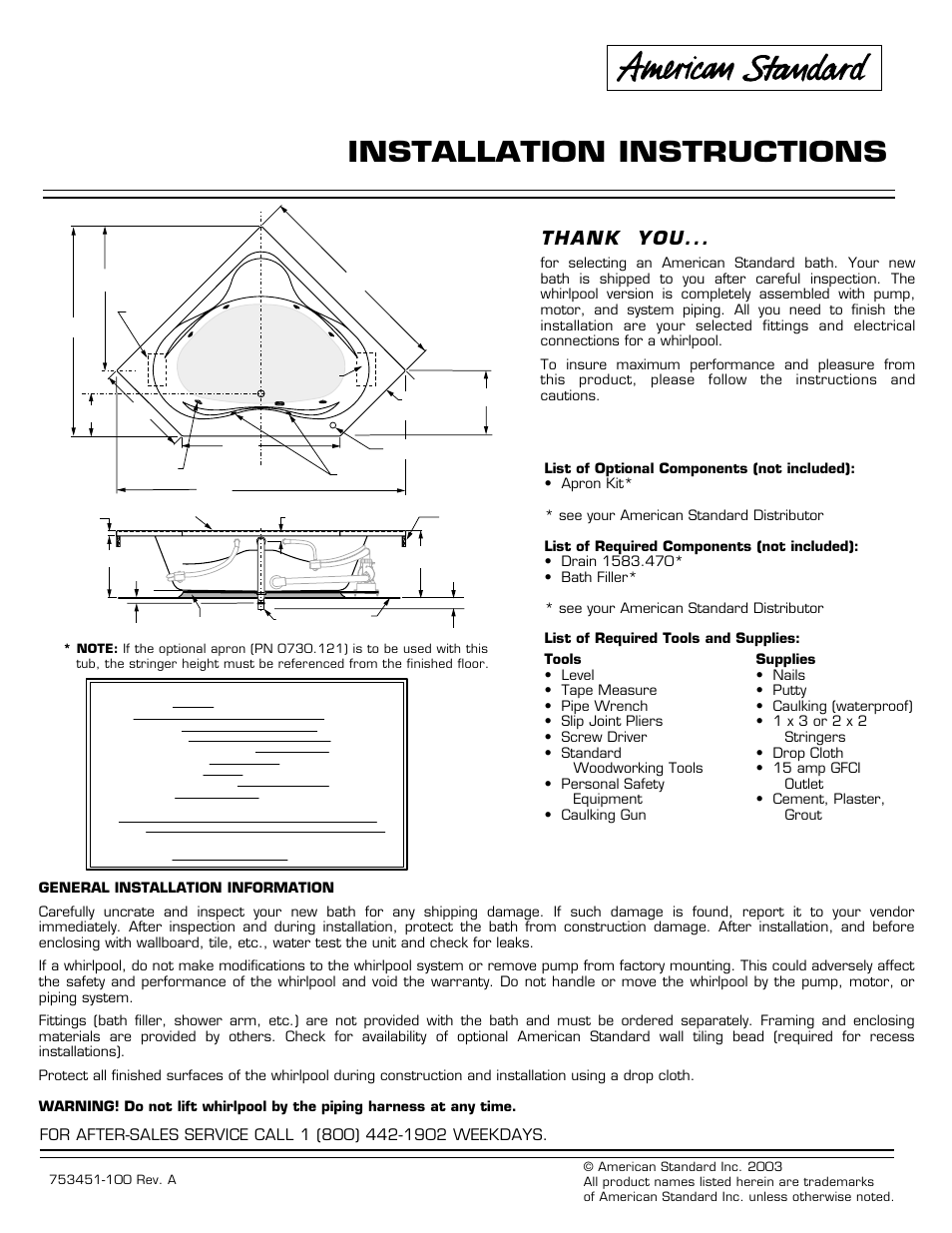 American Standard Colony Corner 1730 SERIES User Manual | 4 pages