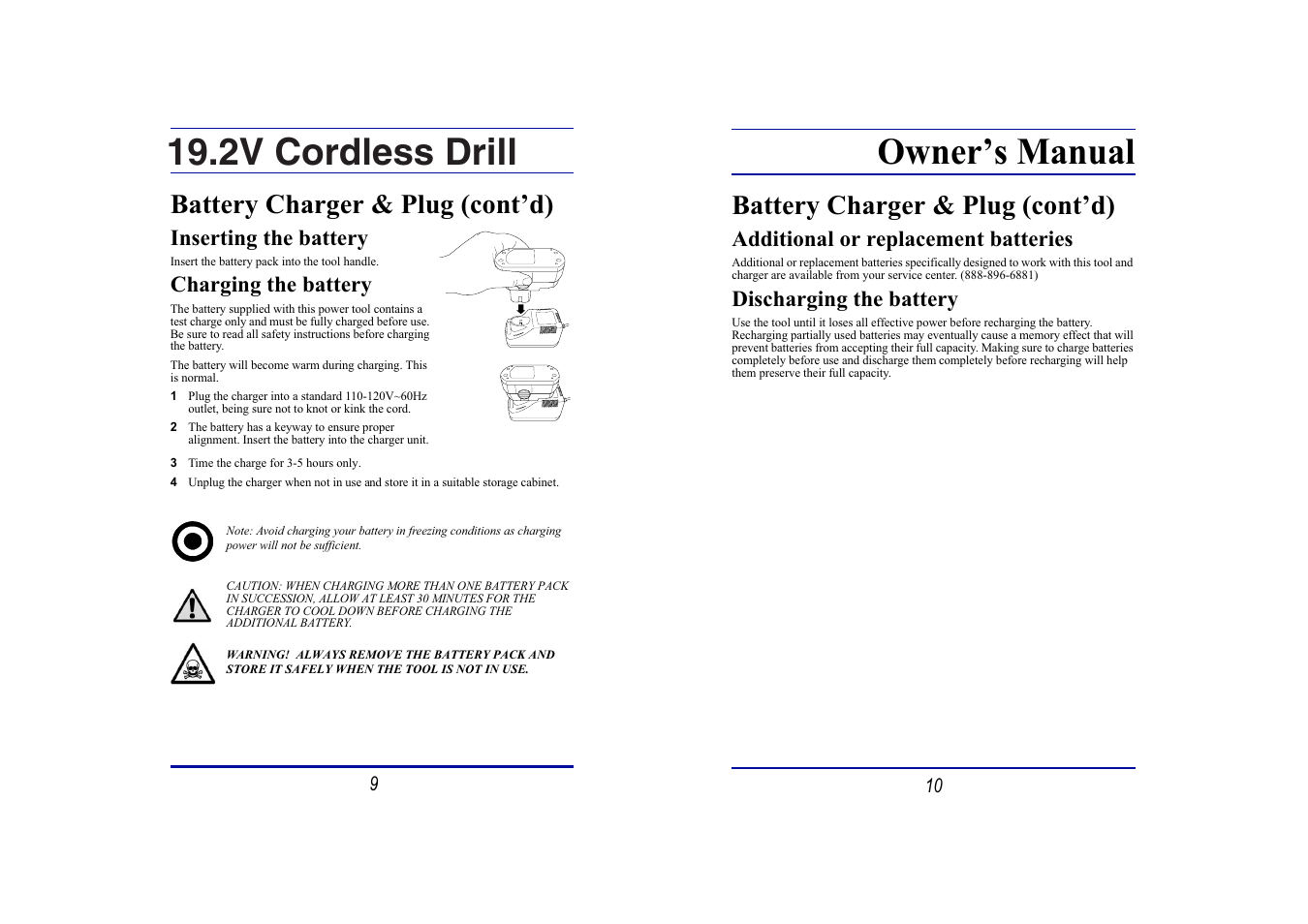 2v cordless drill owner’s manual, Battery charger & plug (cont’d) | Steele Products SP-PT135 User Manual | Page 5 / 9