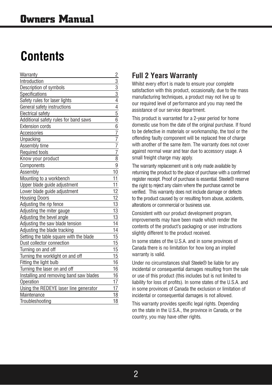 Steele Products SP-PB140 User Manual | Page 2 / 18