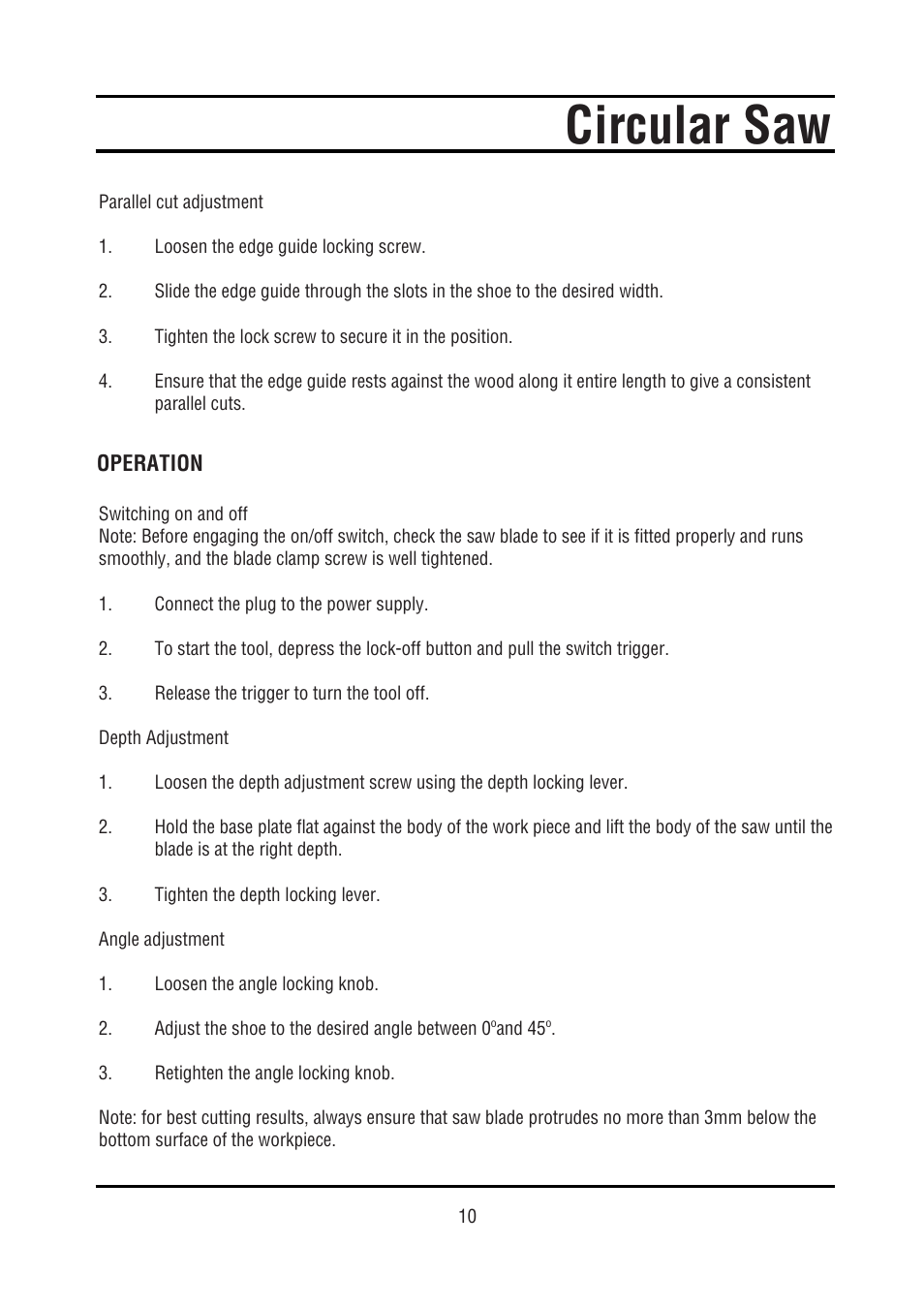 Circular saw | Steele Products SP-PT211 User Manual | Page 10 / 15