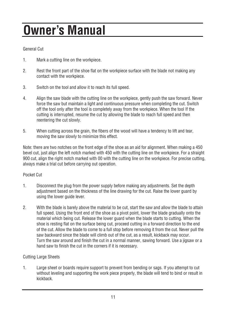 Owner’s manual | Steele Products SP-PT211 User Manual | Page 11 / 15