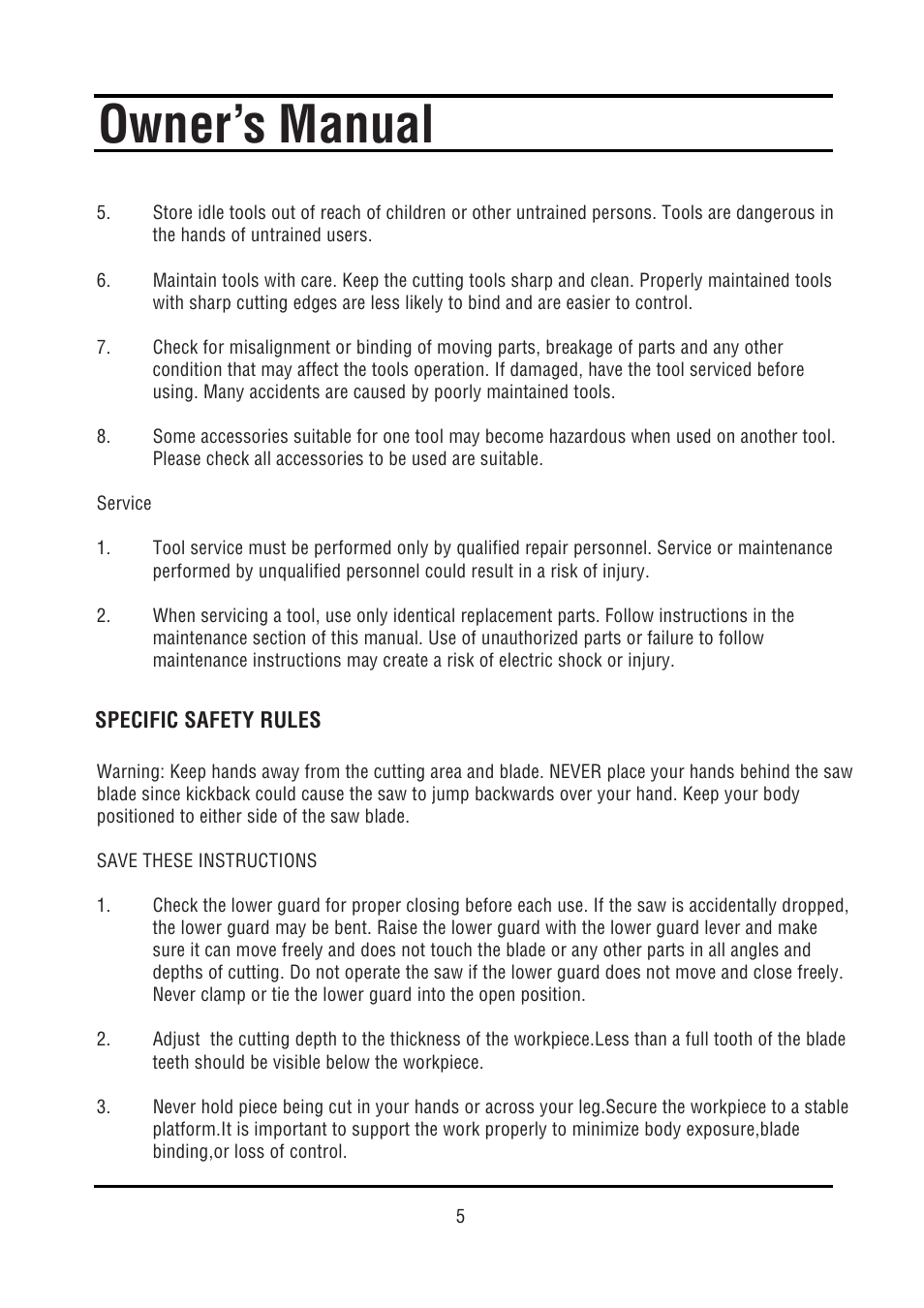Owner’s manual | Steele Products SP-PT211 User Manual | Page 5 / 15
