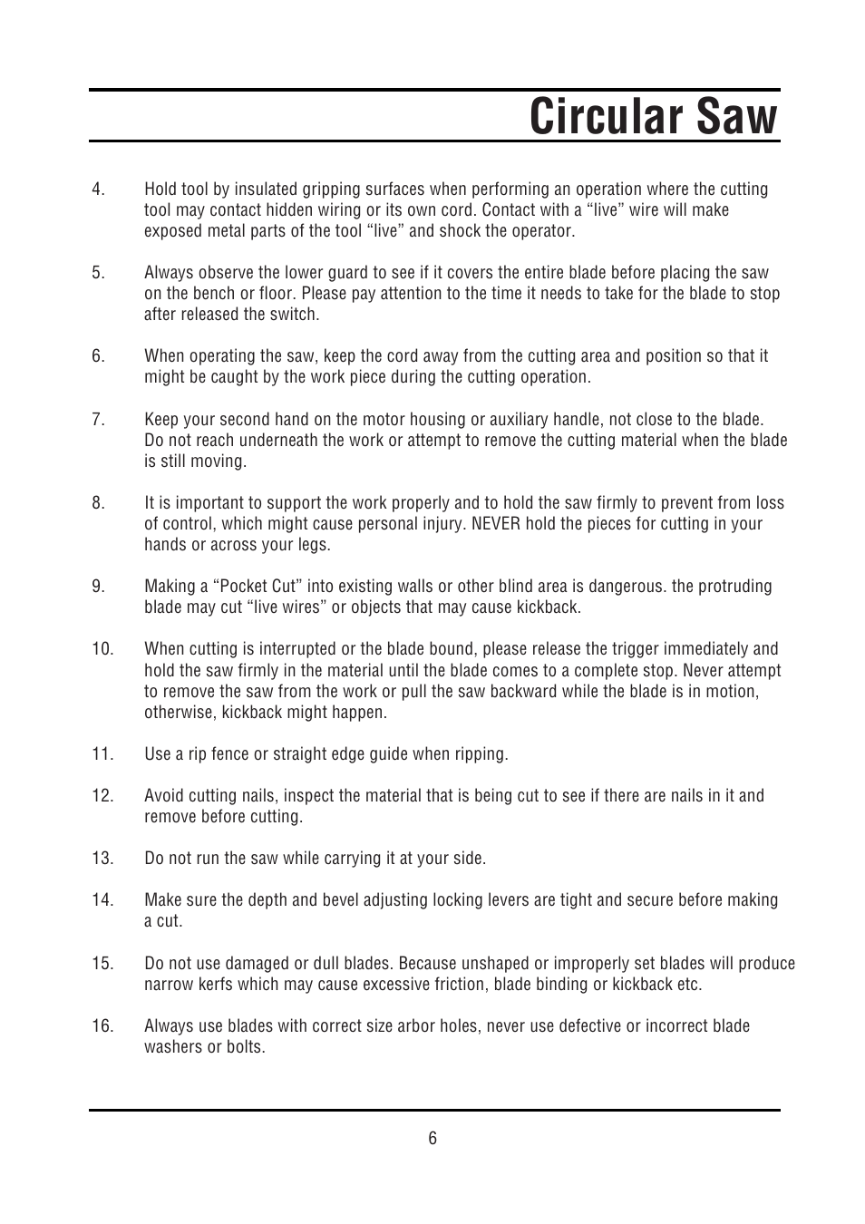 Circular saw | Steele Products SP-PT211 User Manual | Page 6 / 15