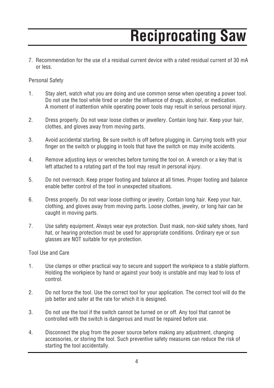 Reciprocating saw | Steele Products SP-PT212 User Manual | Page 4 / 12