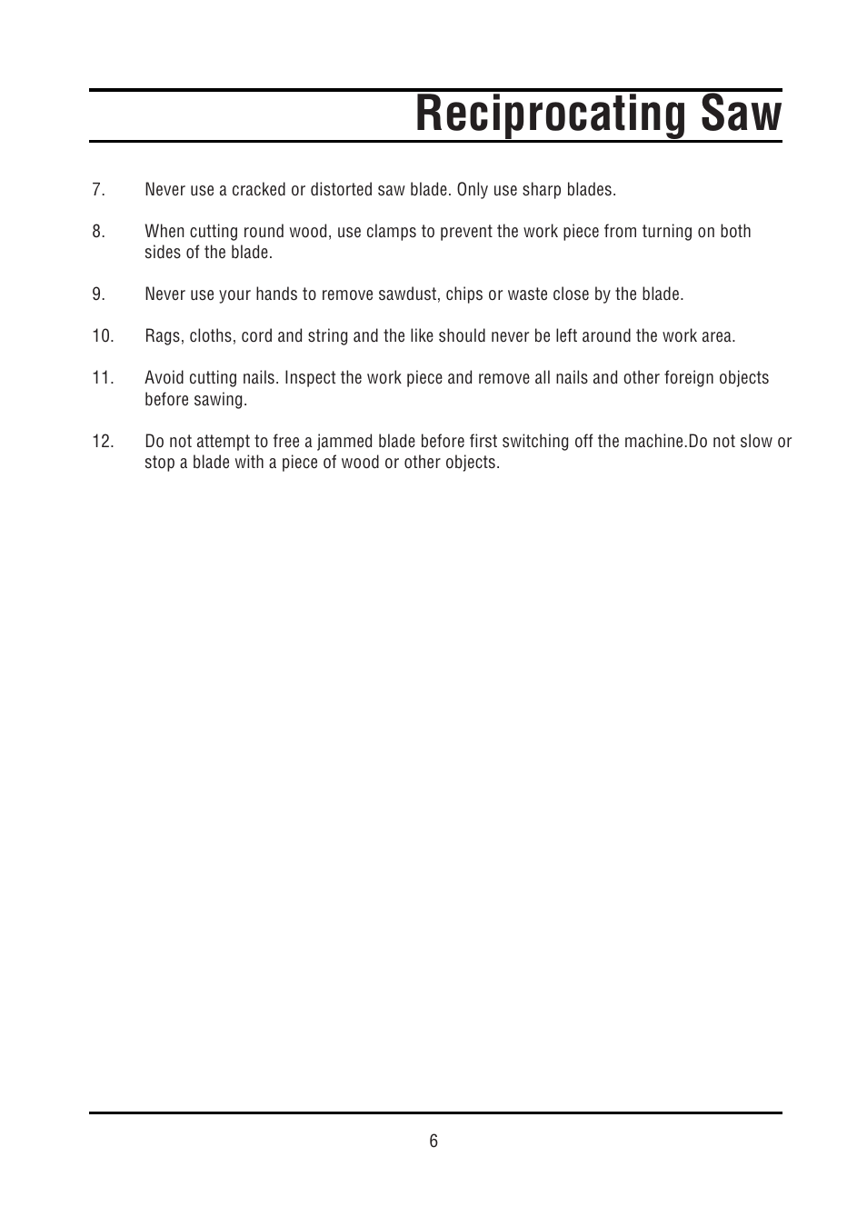 Reciprocating saw | Steele Products SP-PT212 User Manual | Page 6 / 12