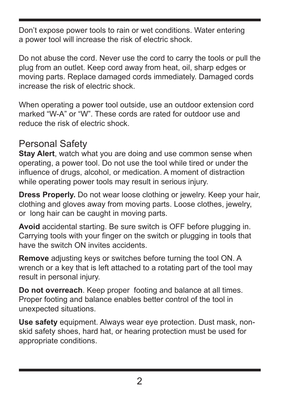 Personal safety | Steele Products SP-PT220 User Manual | Page 3 / 10