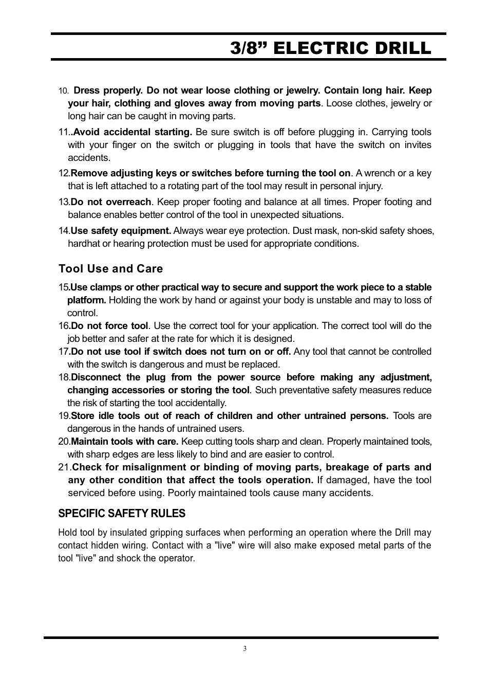 3/8’’ electric drill | Steele Products SP-PT235 User Manual | Page 4 / 11