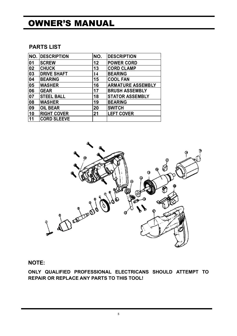 Owner’s manual | Steele Products SP-PT235 User Manual | Page 9 / 11