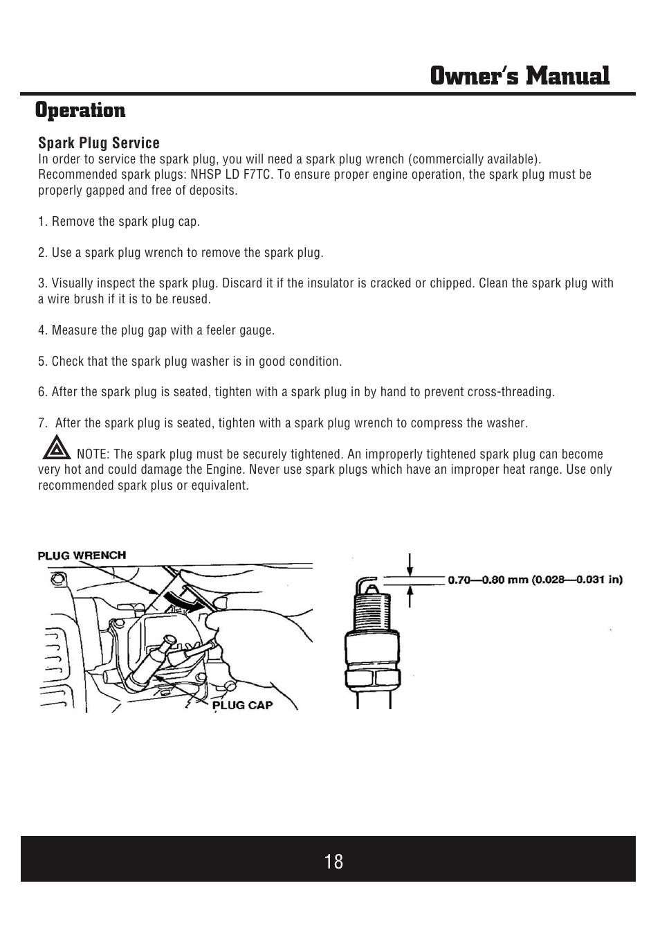 Owner’s manual, Operation | Steele Products SP-GG1000E User Manual | Page 19 / 46