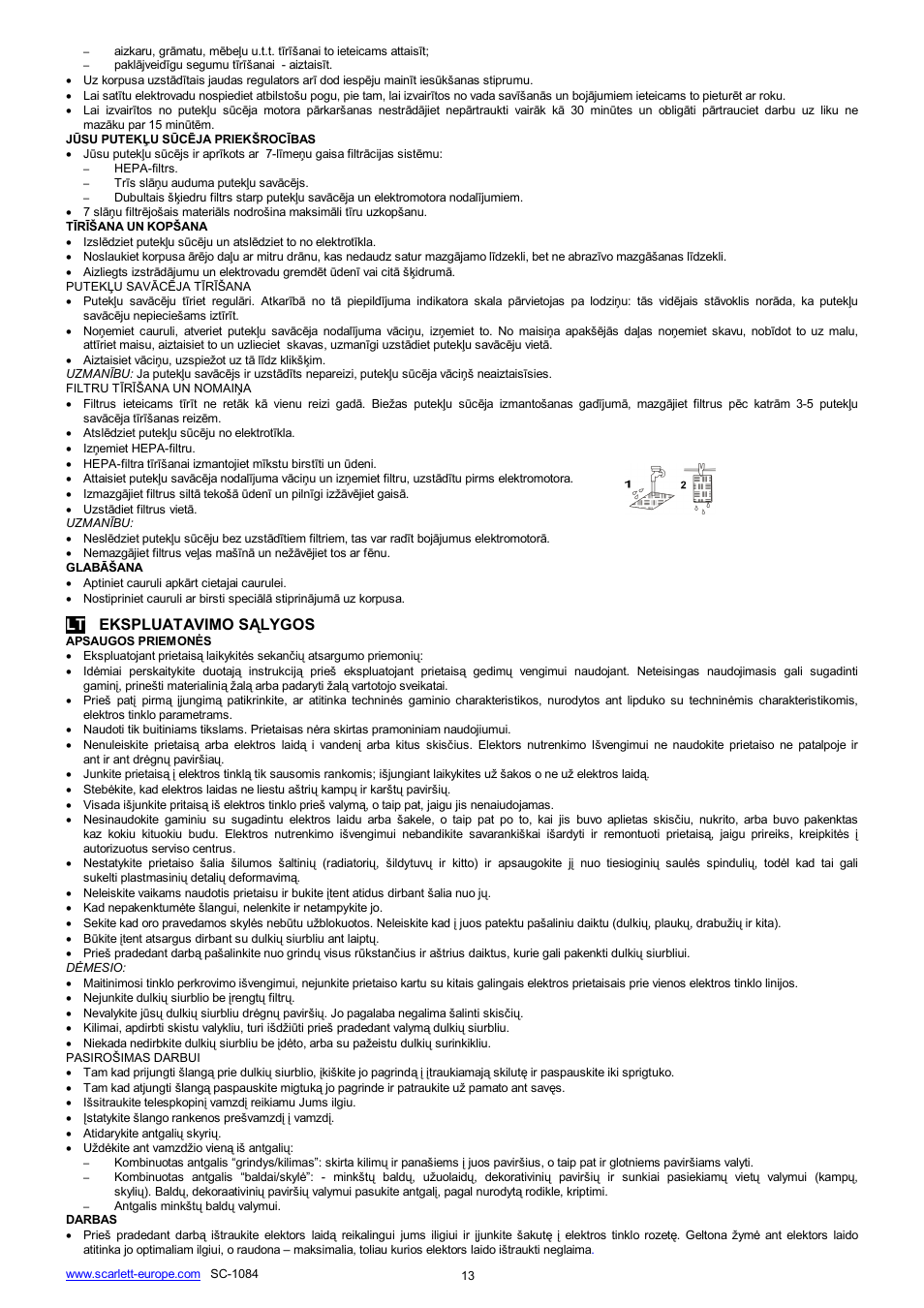 Lt ekspluatavimo s lygos | Scarlett SC-1084 User Manual | Page 13 / 17