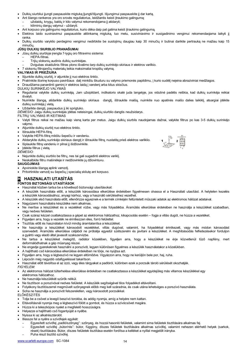 Hhasznalati utasítás | Scarlett SC-1084 User Manual | Page 14 / 17