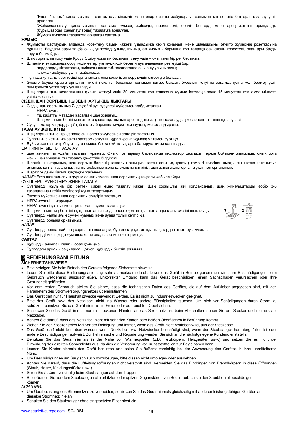 Dbedienungsanleitung | Scarlett SC-1084 User Manual | Page 16 / 17