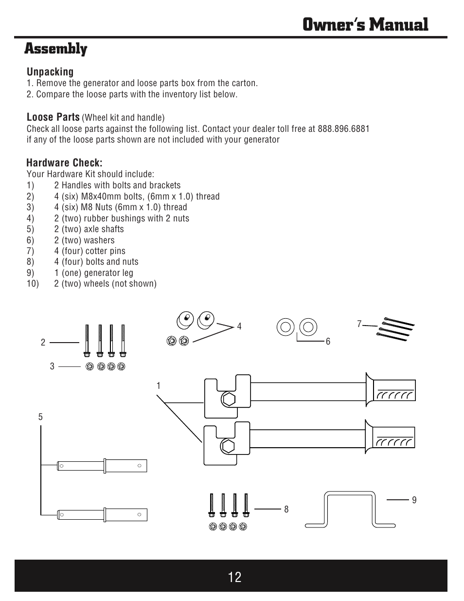 Owner’s manual, Assembly | Steele Products SP-GG900E User Manual | Page 13 / 43