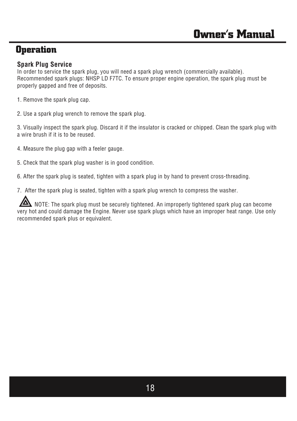 Owner’s manual, Operation | Steele Products SP-GG900E User Manual | Page 19 / 43
