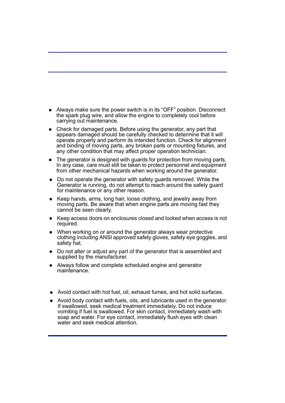 5kw generator, General precautions (cont’d), Mechanical | Chemicals | Steele Products SP-GG350 User Manual | Page 11 / 56