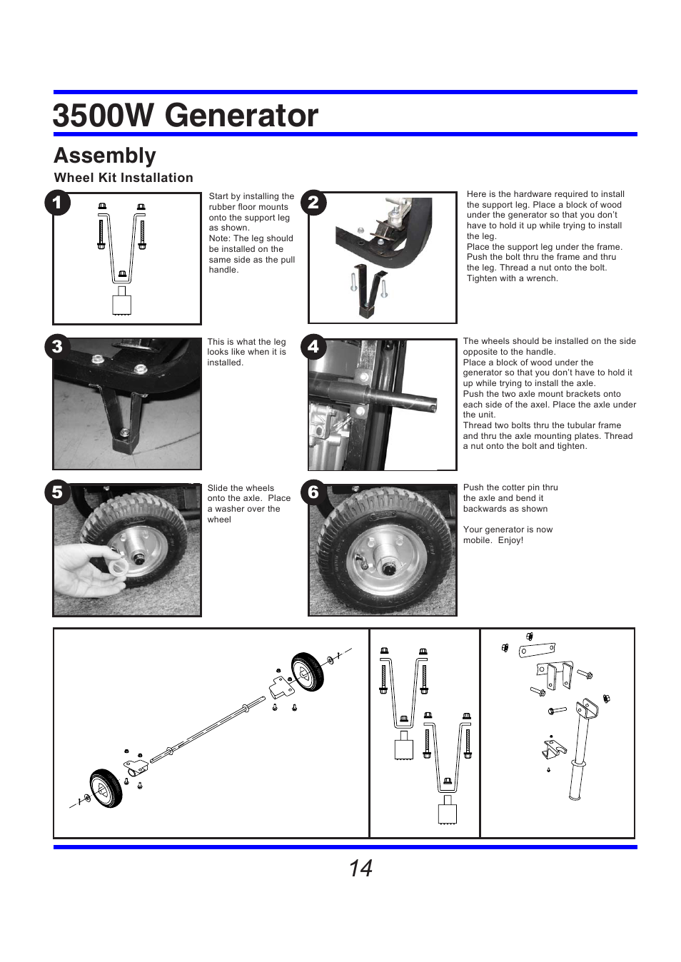 3500w generator, Assembly | Steele Products SP-GG350 User Manual | Page 15 / 56