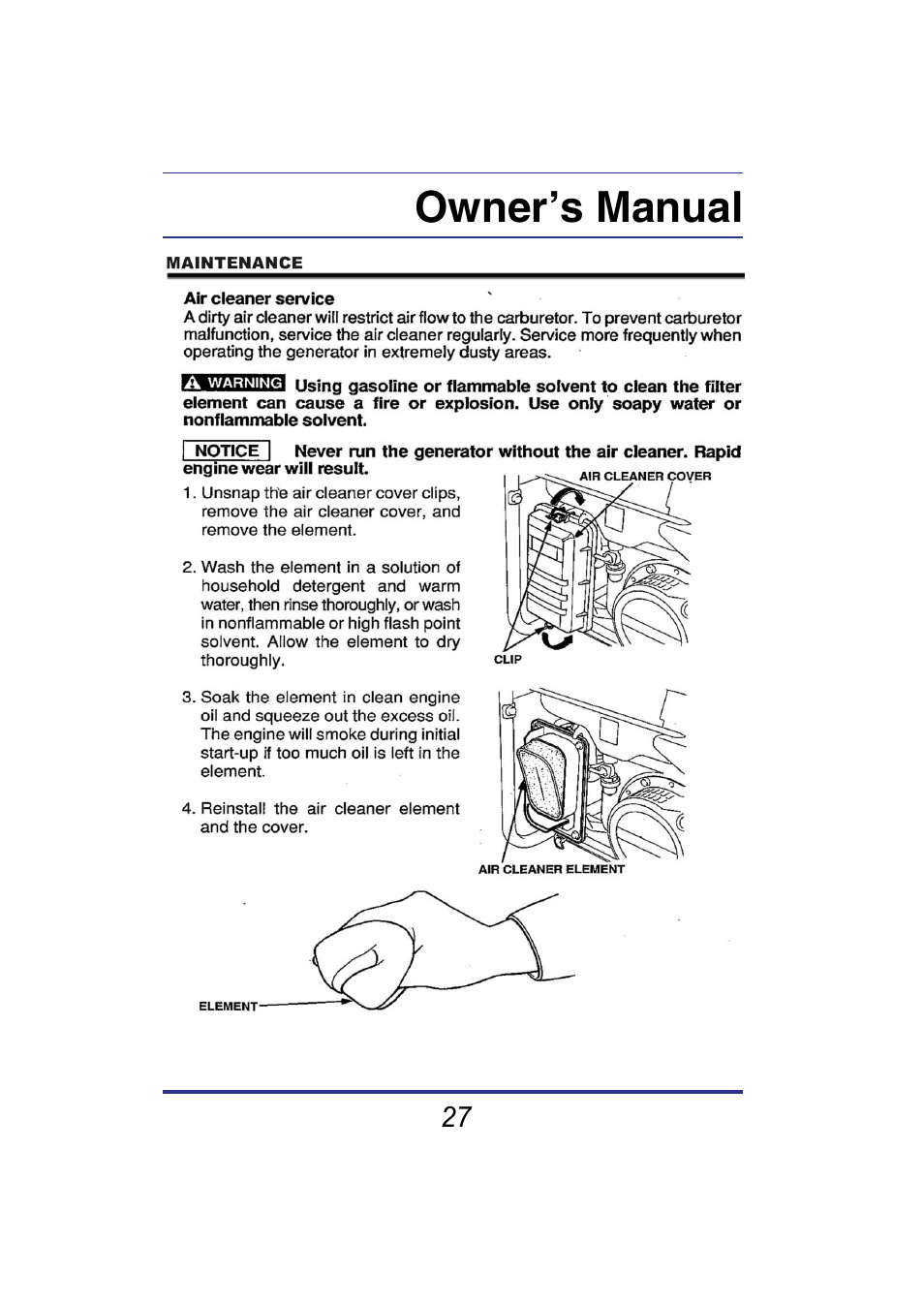 Owner’s manual | Steele Products SP-GG350 User Manual | Page 28 / 56
