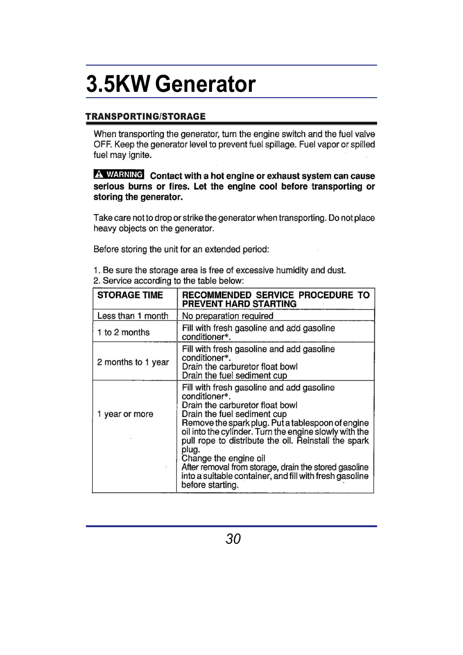 储存保养.pdf, 5kw generator | Steele Products SP-GG350 User Manual | Page 31 / 56