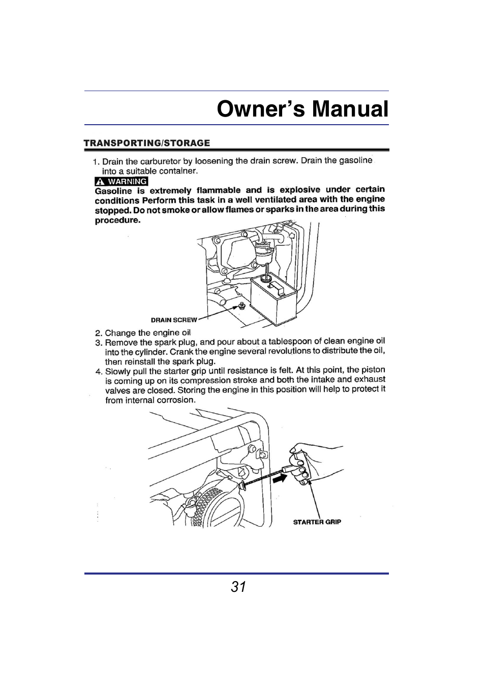 储存保养1.pdf, Owner’s manual | Steele Products SP-GG350 User Manual | Page 32 / 56