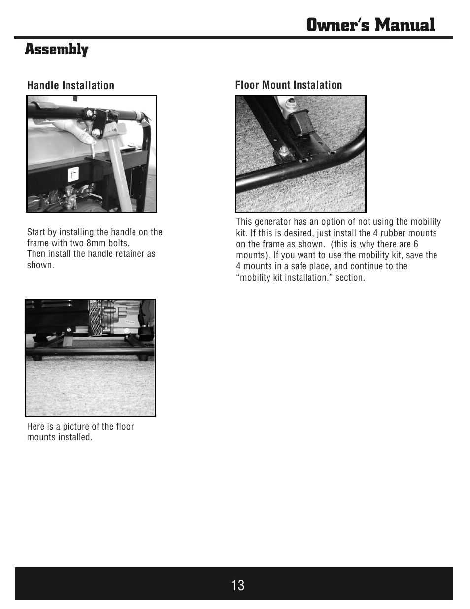 Owner’s manual, Assembly | Steele Products SP-GG750E User Manual | Page 14 / 43