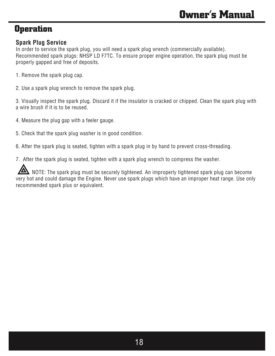 Owner’s manual, Operation | Steele Products SP-GG750E User Manual | Page 19 / 43