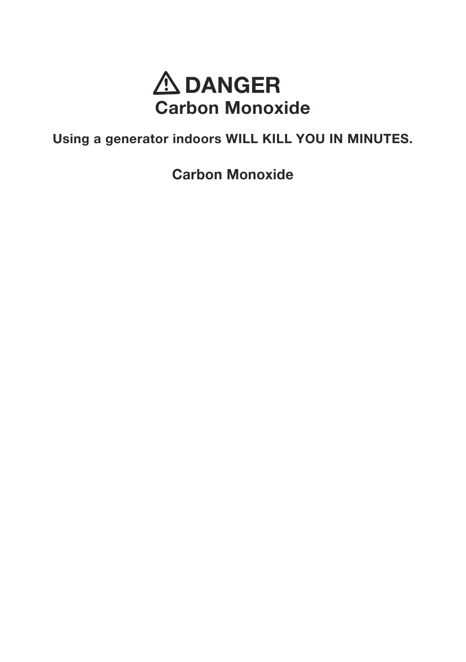 Danger, Carbon monoxide | Steele Products SP-GG120 User Manual | Page 2 / 47