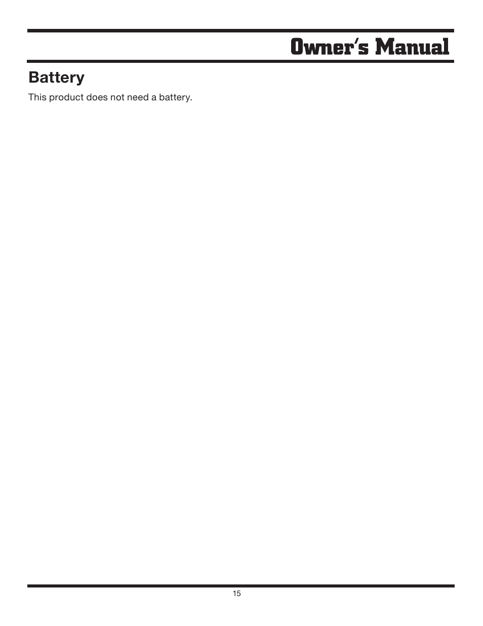 Battery | Steele Products SP-GG600 User Manual | Page 15 / 48