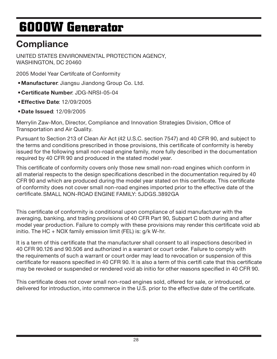 Compliance | Steele Products SP-GG600 User Manual | Page 28 / 48