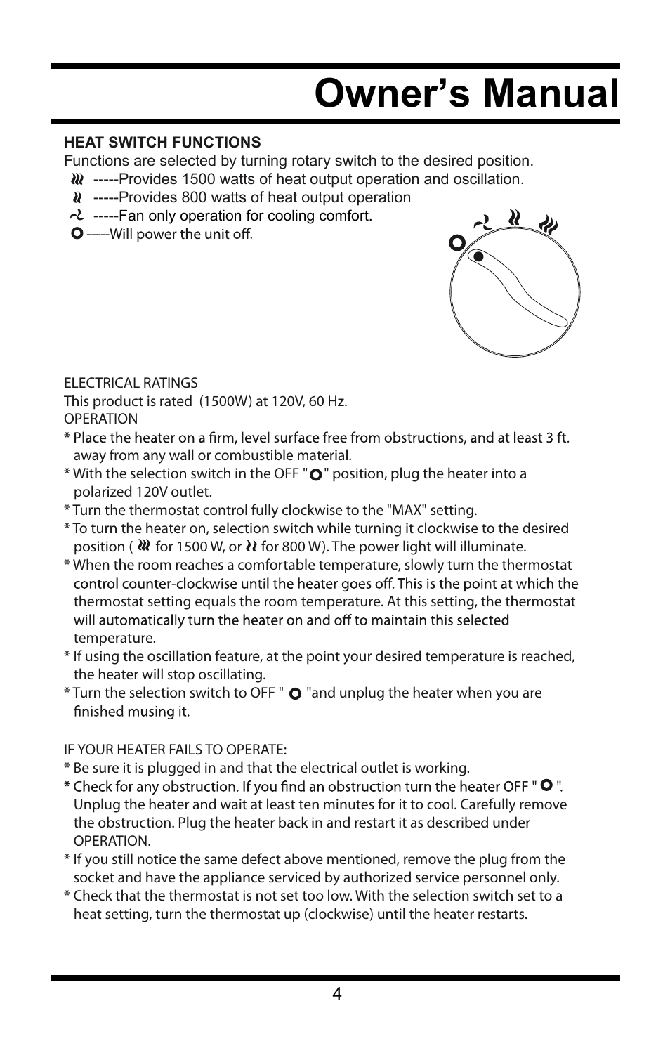 Owner’s manual | Steele Products SP-HD909 User Manual | Page 4 / 5