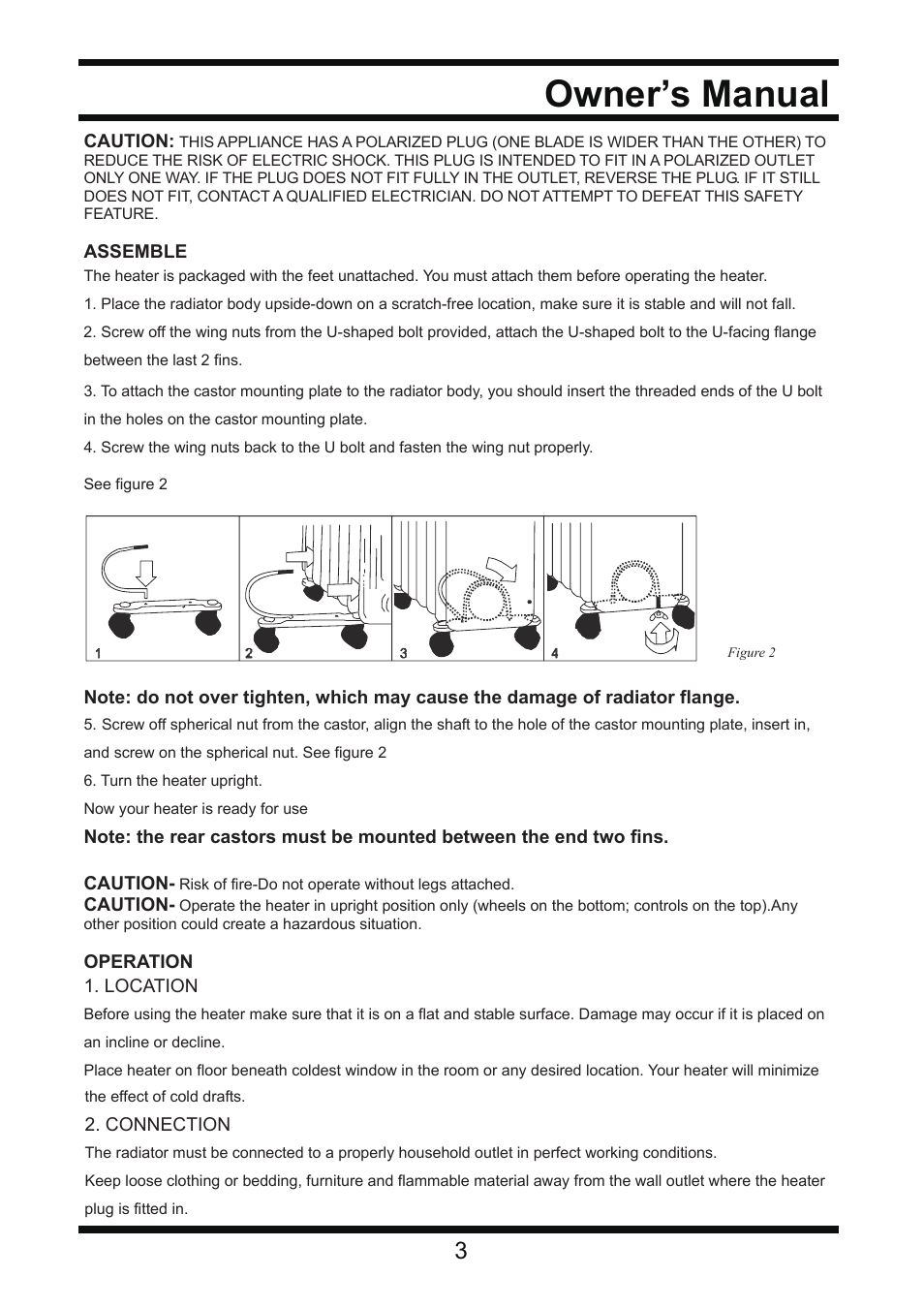 Owner’s manual | Steele Products SP-HO74 User Manual | Page 3 / 5