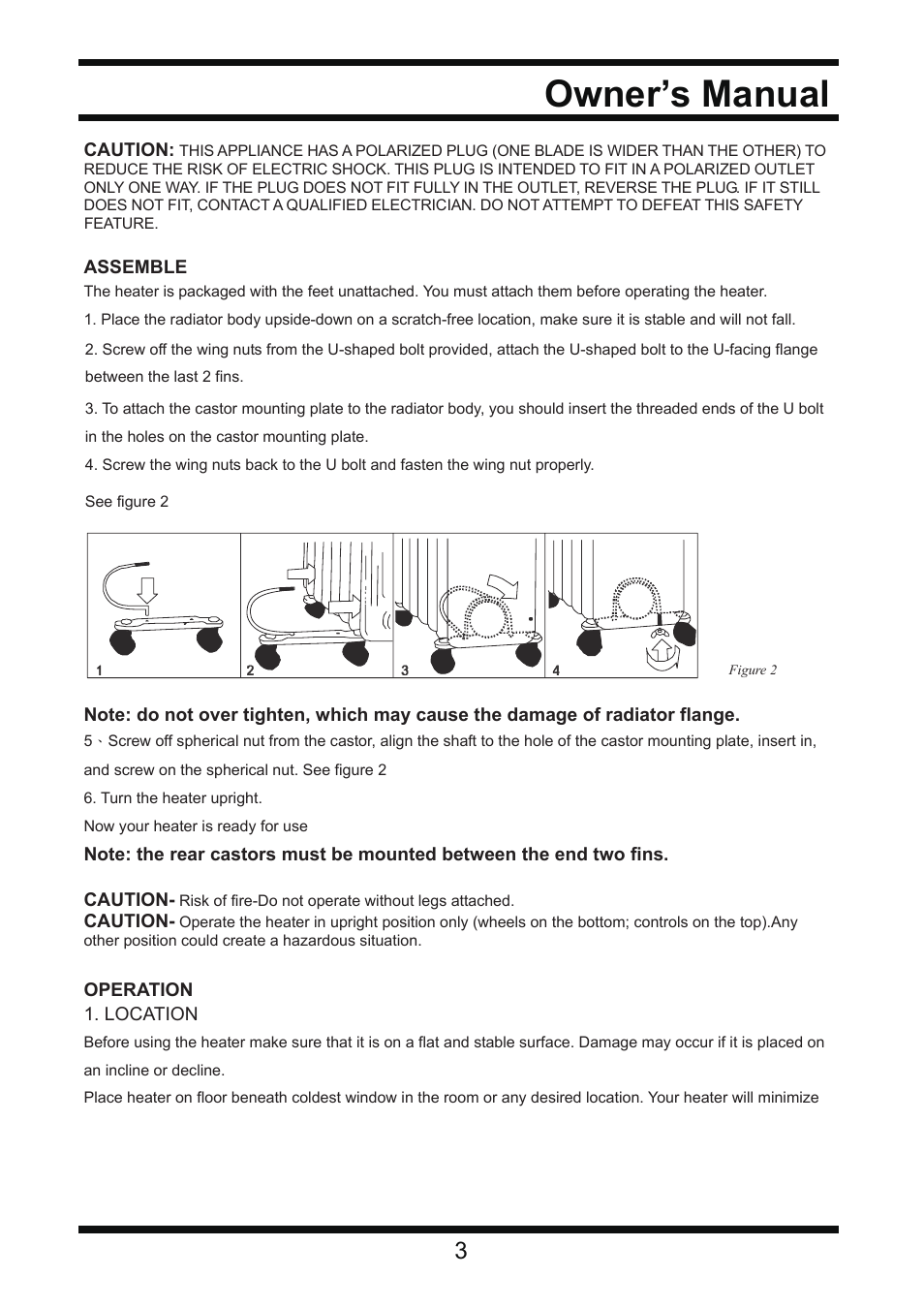 Owner’s manual | Steele Products SP-HO76 User Manual | Page 3 / 7