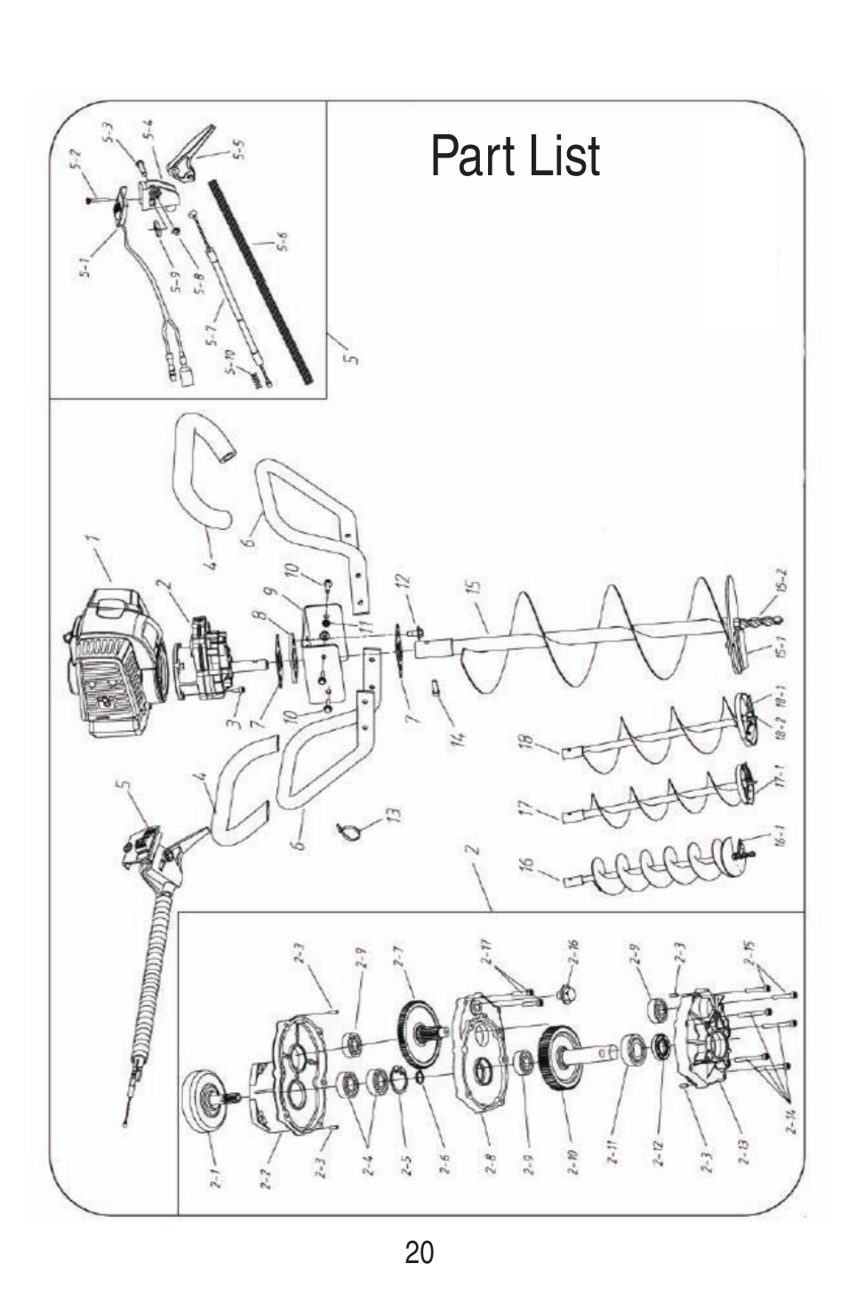 Part list | Steele Products SP-GMK049 User Manual | Page 22 / 26