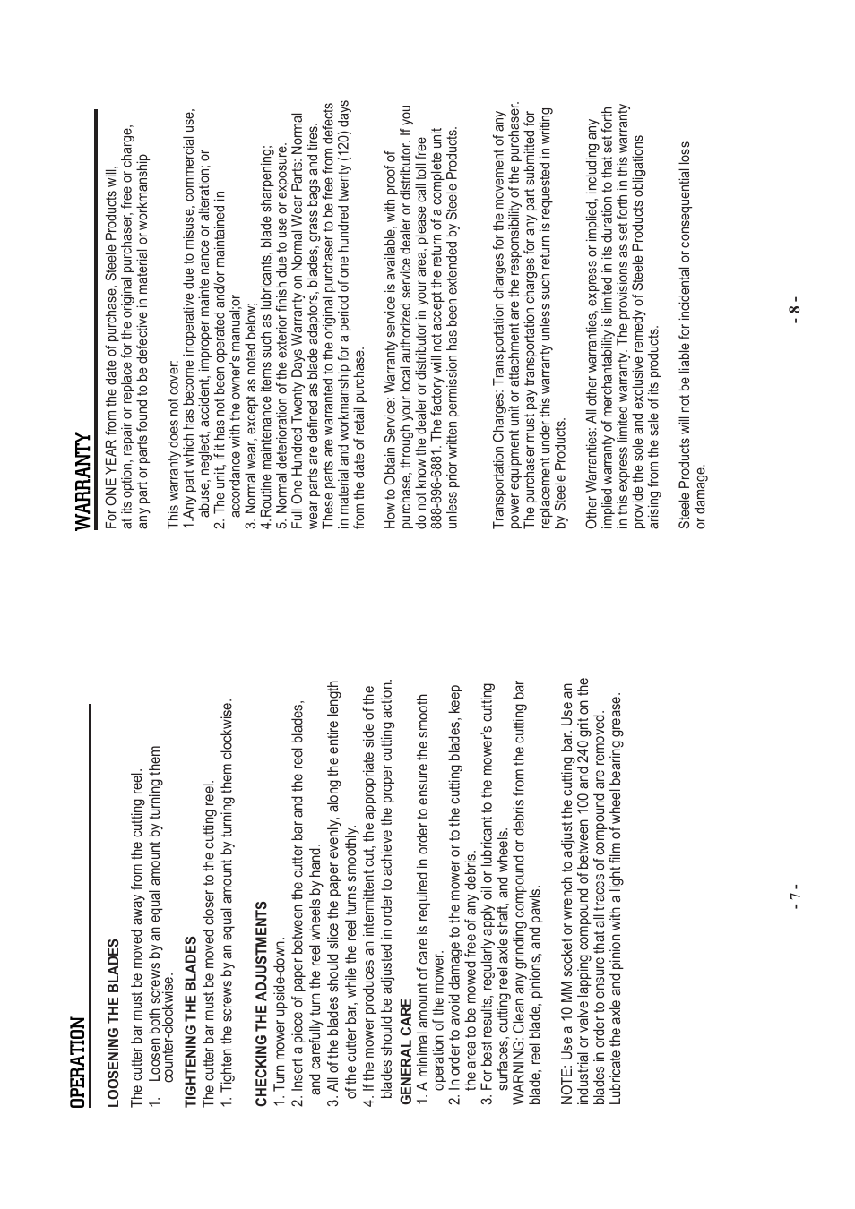 Warranty, Operation | Steele Products SP-PM200M User Manual | Page 4 / 5