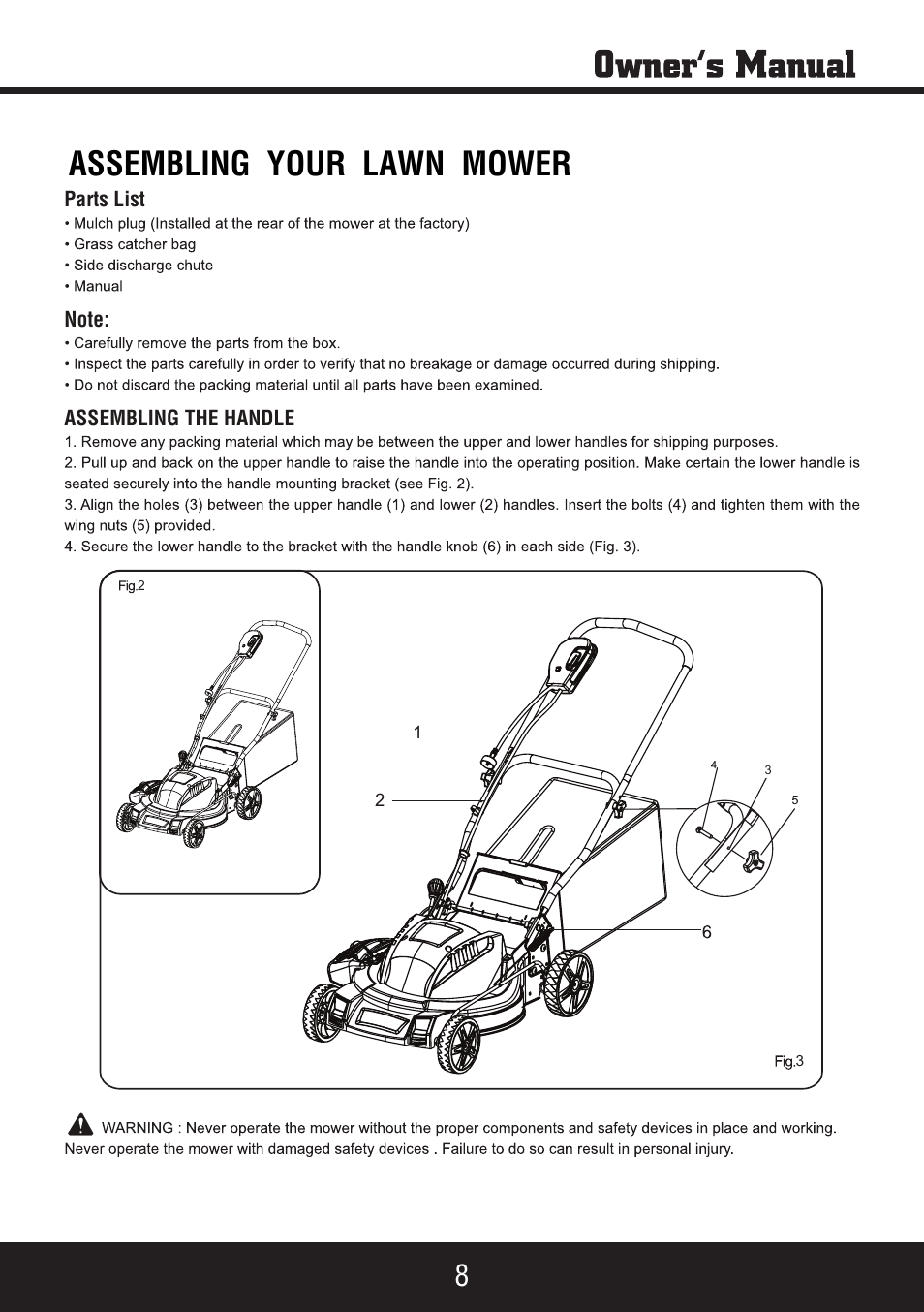 Sp-pm207ac_manual 9, Assembling your lawn mower | Steele Products SP-PM207AC User Manual | Page 9 / 23