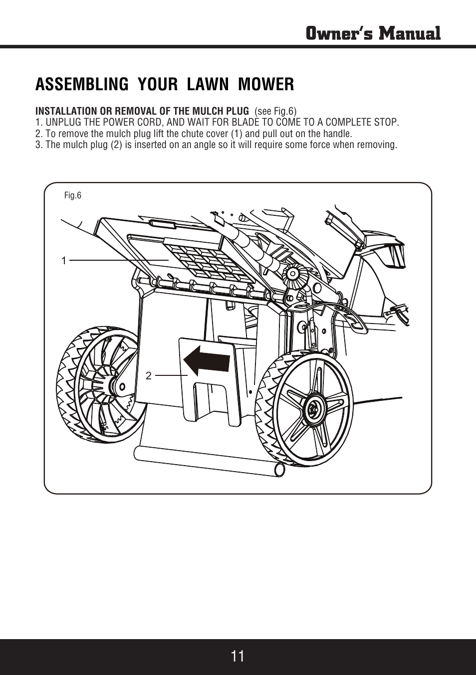 Sp-pm207dc manual 11, Assembling your lawn mower | Steele Products SP-PM207DC User Manual | Page 11 / 23
